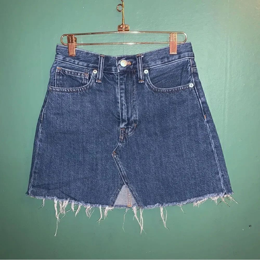 MADEWELL rigid denim A line skirt size 24